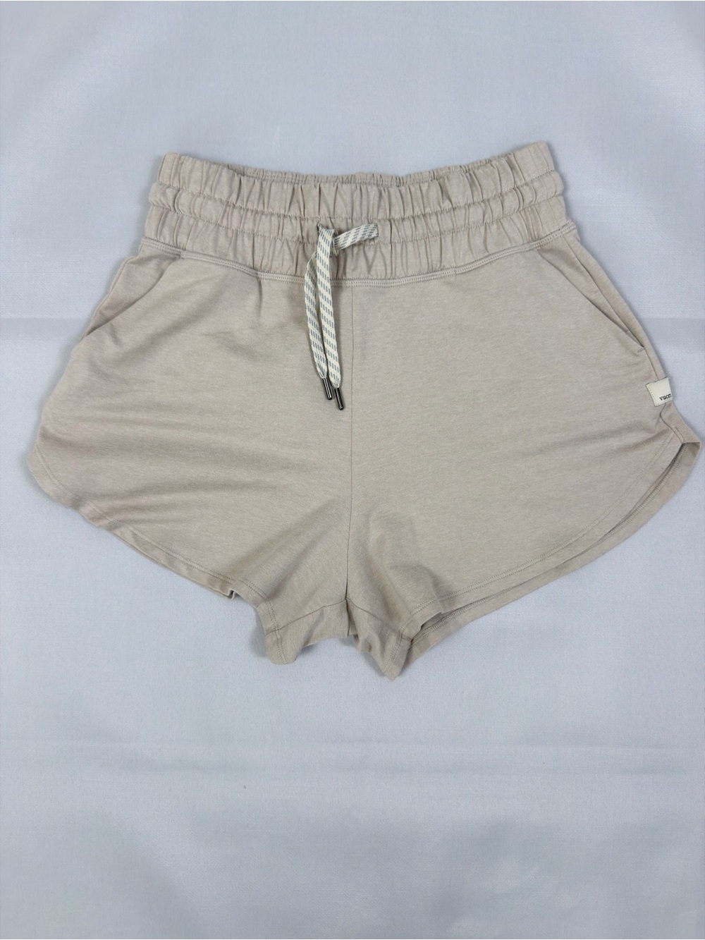 Vuori Women's Athletic Shorts in Light Taupe - Picture 7 of 8